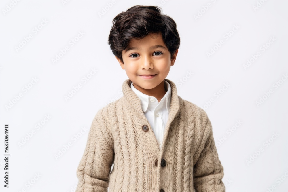 Portrait of a cute little boy looking at camera over white background Portrait of a cute little boy looking at camera over white background