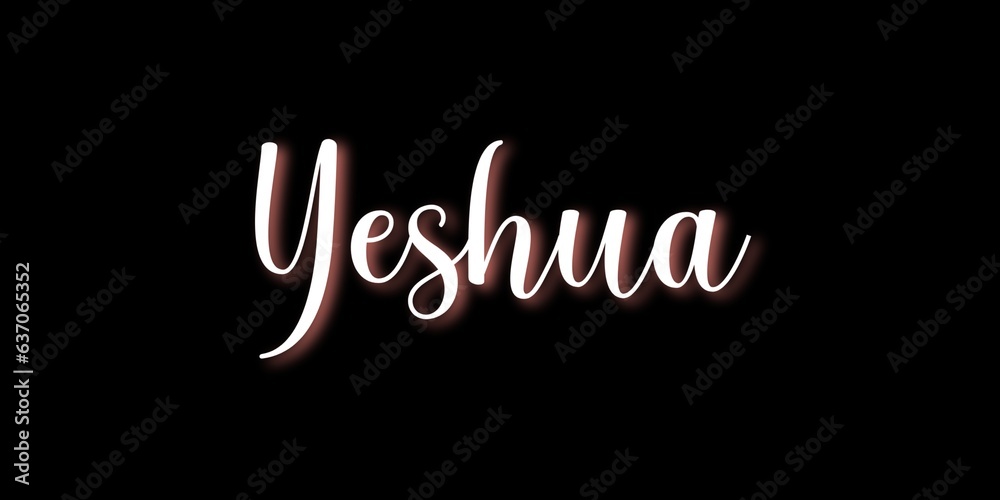 Yeshua name text on dark background