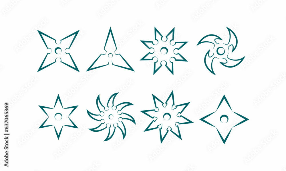 Obraz premium ninja throwing stars vector icon