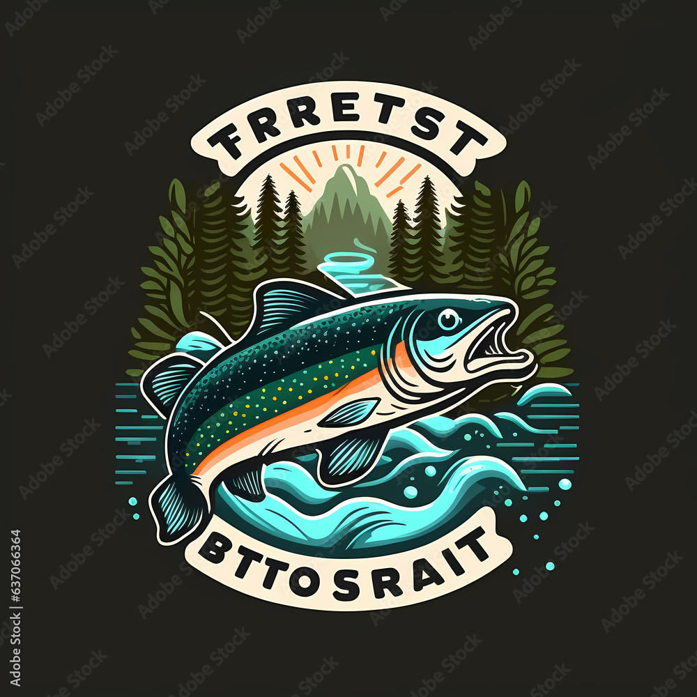 fish logo concept. AI generated