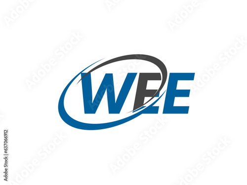 WEE letter creative modern elegant swoosh logo design