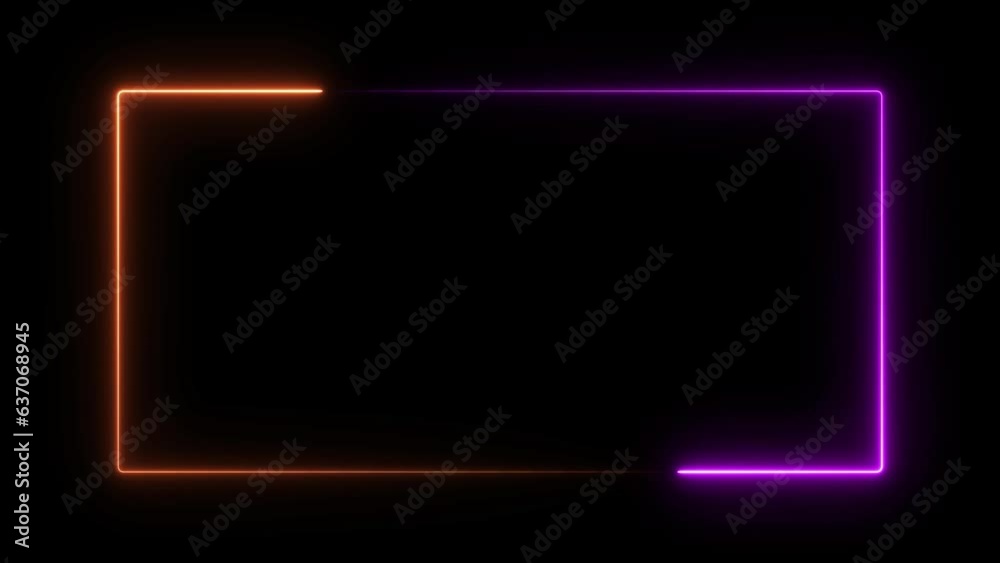 abstract glowing neon rectangle frame animation background 4k abstract glowing neon rectangle frame animation background 4k