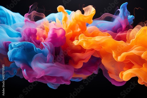 cloud of ink colors on water