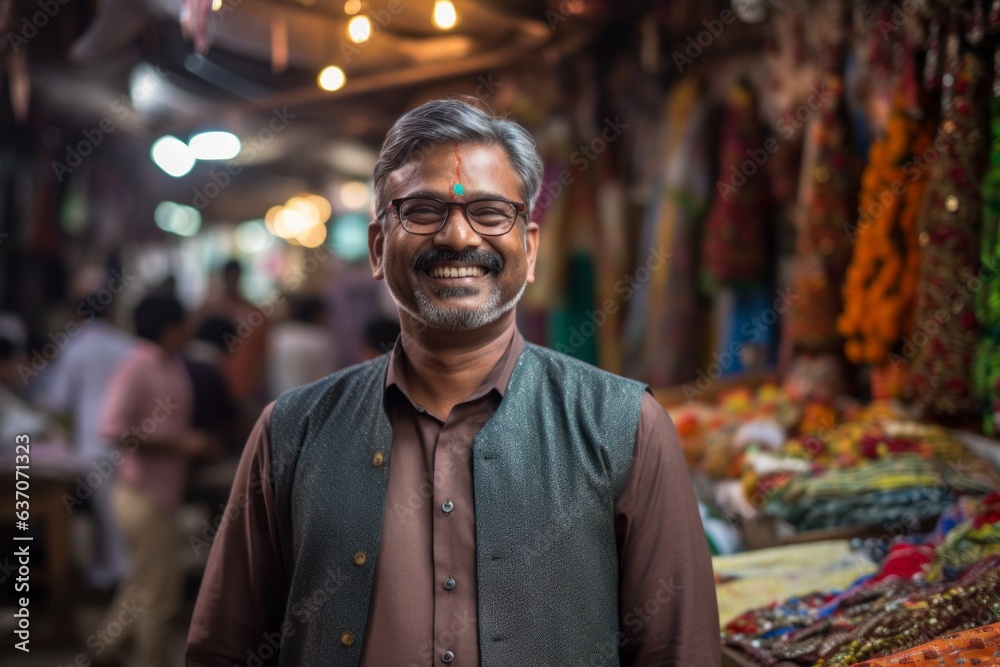Portrait of an Indian man at the bazaar in India. Portrait of an Indian man at the bazaar in India.