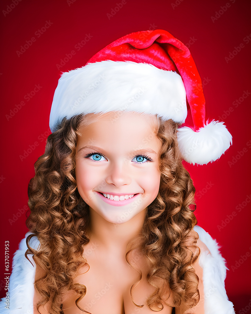 girl in santa hat girl in santa hat