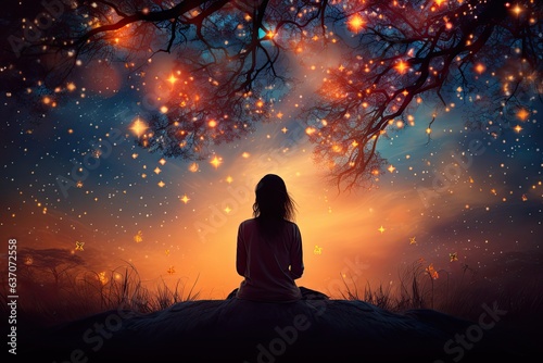 silhouette of spiritual teacher and thinker with adhd and add