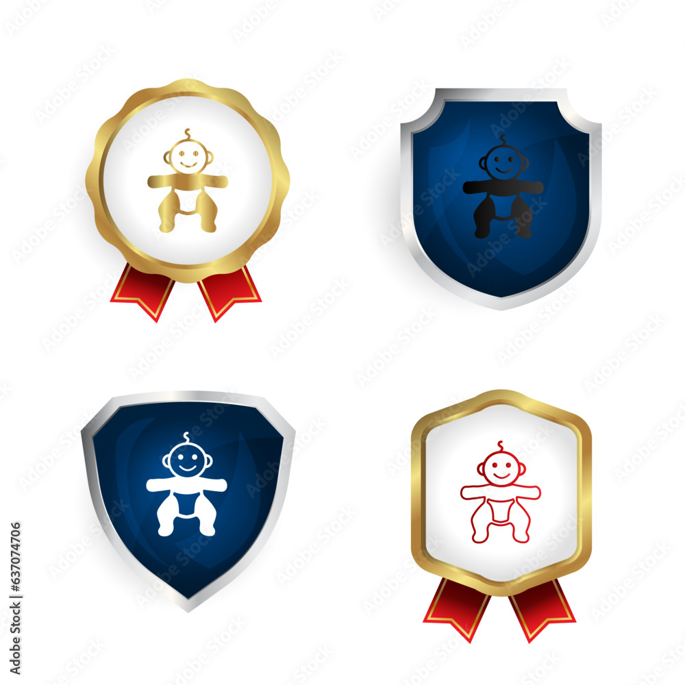 Abstract Baby Badge and Label Collection Abstract Baby Badge and Label Collection