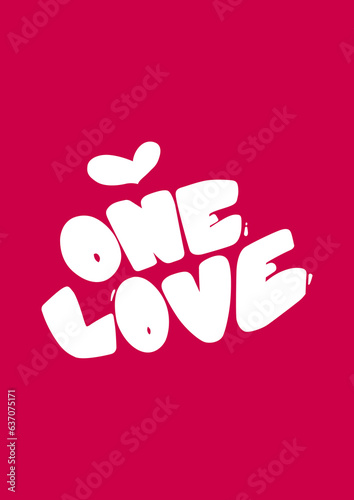 One Love Font on pink background. Romantic feminine composition. living room inspiration photo