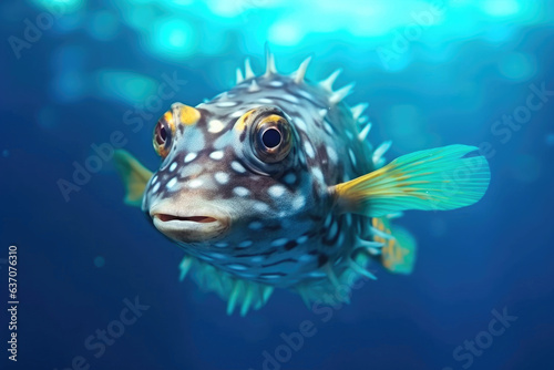 Majestic Pufferfish Amidst Ocean Serenity