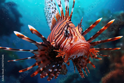 Graceful Lionfish in its Aquatic Habitat