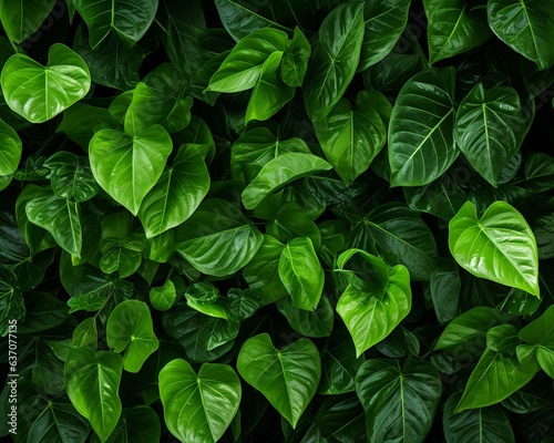 Natural green background leafs on corner © Pixzot