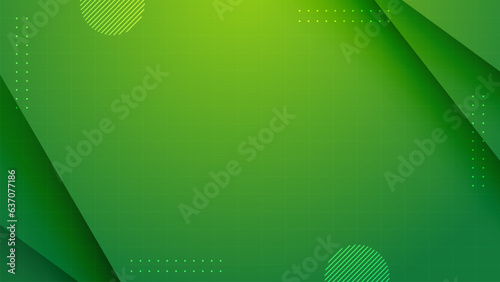 abstract green banner background with diagonal lines and dots for business presentation. vector illustration