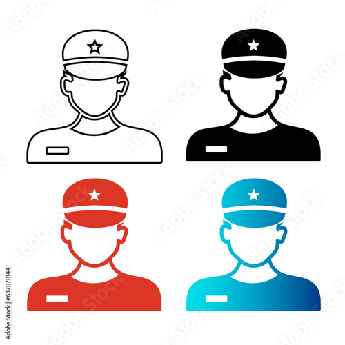 Abstract Constable Police Silhouette Illustration
