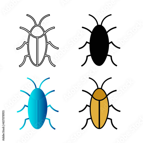 Abstract Flat Cockroach Insect Silhouette Illustration