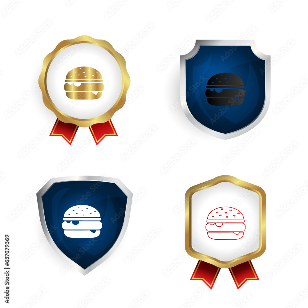 Abstract Hamburger Badge and Label Collection Abstract Hamburger Badge and Label Collection