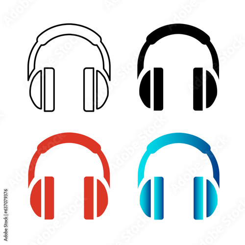 Abstract Headphone Silhouette Illustration