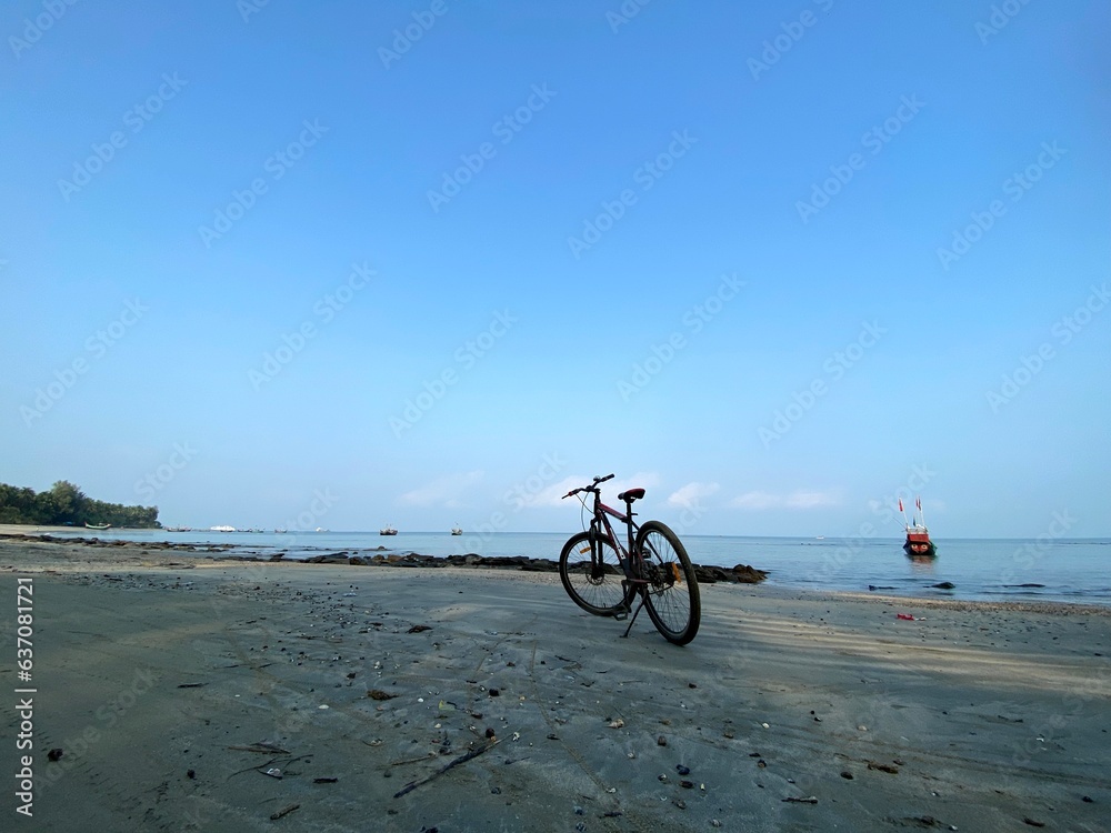 Fototapeta premium bicycle on the beach