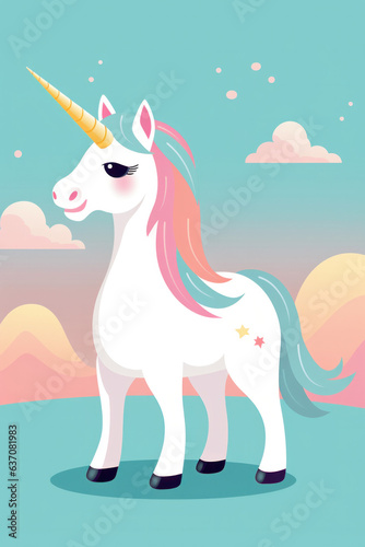 Beautiful unicorn illustration (AI Generated) 