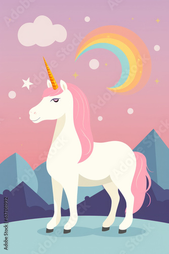 Beautiful unicorn illustration  AI Generated  
