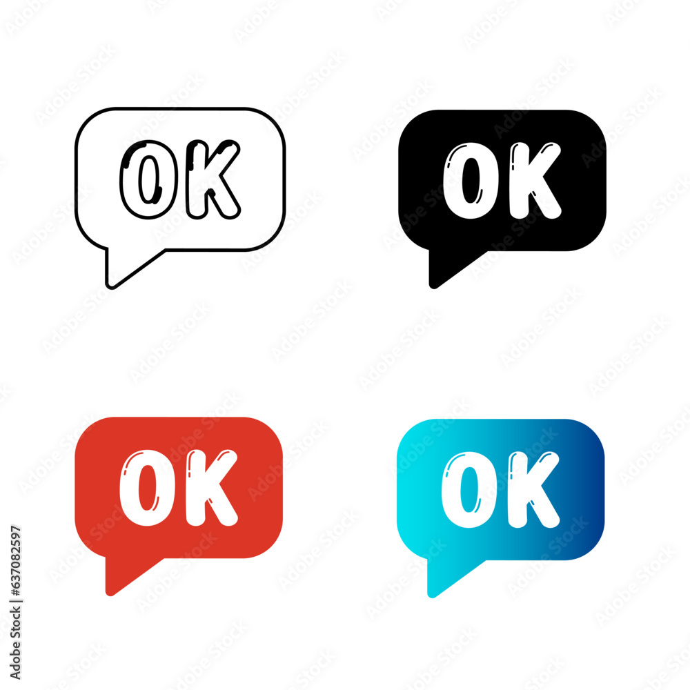 Abstract Ok Message Silhouette Illustration Abstract Ok Message Silhouette Illustration