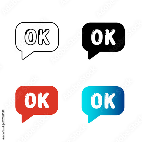 Abstract Ok Message Silhouette Illustration