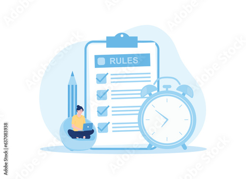 time to understand the rules concept flat illustration