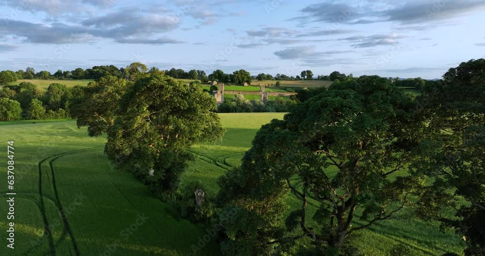 An ancient castle set against a backdrop of green dales in Ireland Kells Priory An ancient castle set against a backdrop of green dales in Ireland Kells Priory