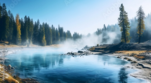 lake in the mountains, lake with forest, scenic view of the lake