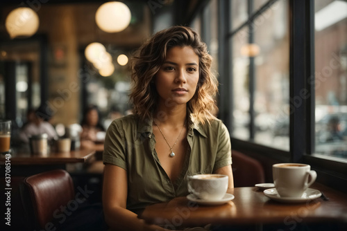 Woman sitting in a coffee shop © Melipo-Art
