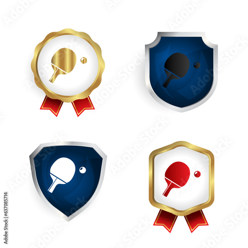 Abstract Table Tennis Badge and Label Collection