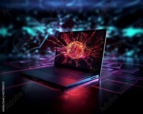 Laptop Holographic Cybernetic Virus Interface