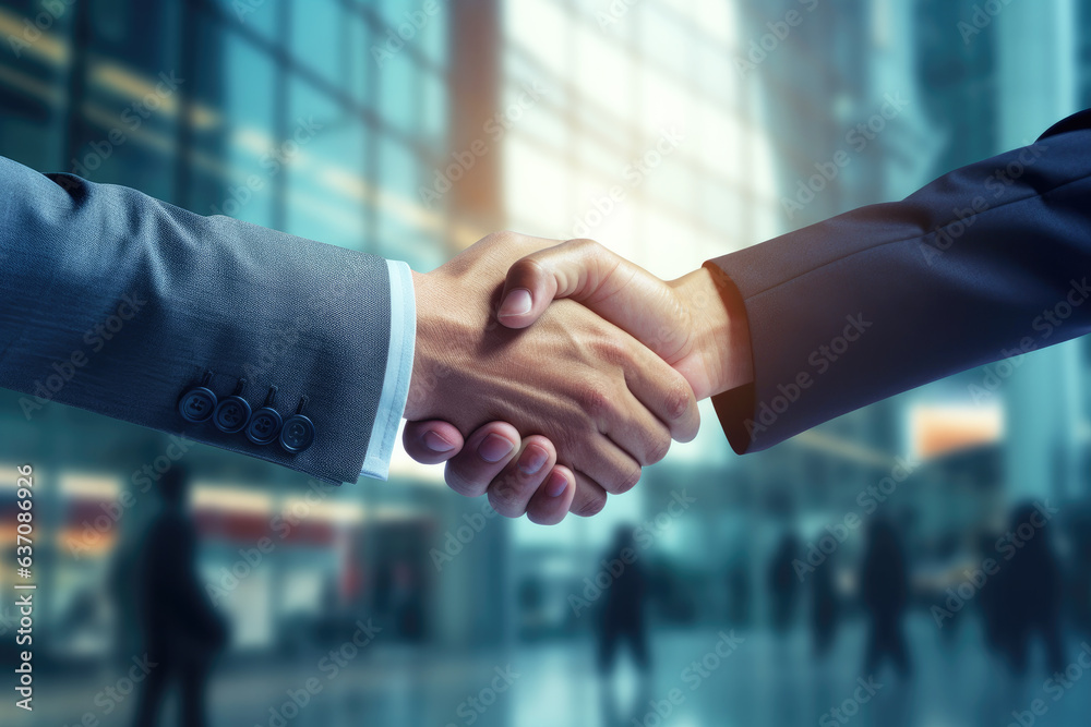 business people shaking hands in the office - handshake, acquisition, teamwork, deal, suit