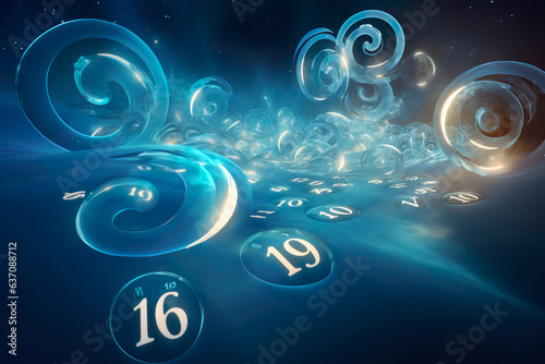 Numerology concept. Destiny numbers, digits photo