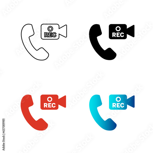 Abstract Video Call Record Silhouette Illustration