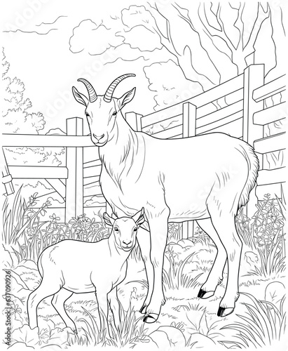 goat coloring pages for adults