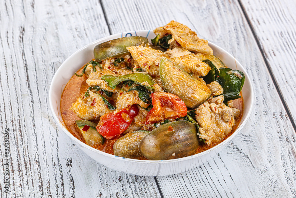 Thai red spicy curry with chicken Thai red spicy curry with chicken