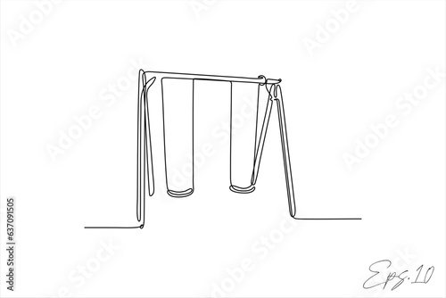 swing continuous line vector illustration