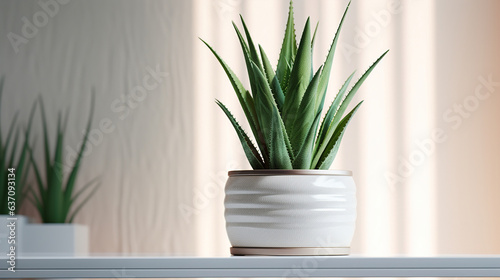 aloe vera plant in a vase. Generative Ai