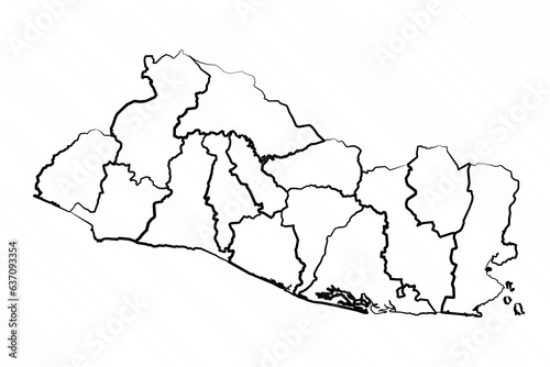 Hand Drawn El Salvador Map Illustration