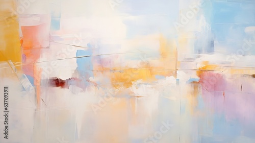 Abstract colorful oil painting on canvas. Oil paint texture with brush Modern art,