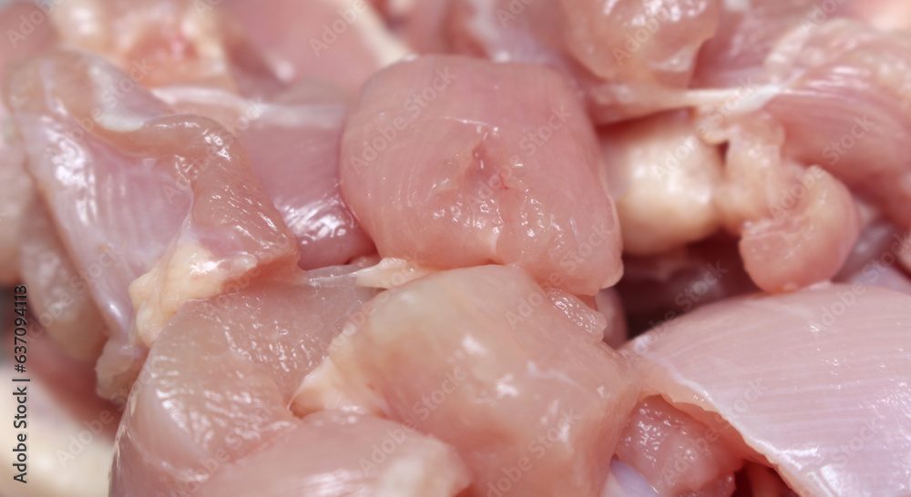 raw chicken meat. minced chicken meat. chicken meat with selective focus. raw chicken meat. minced chicken meat. chicken meat with selective focus.
