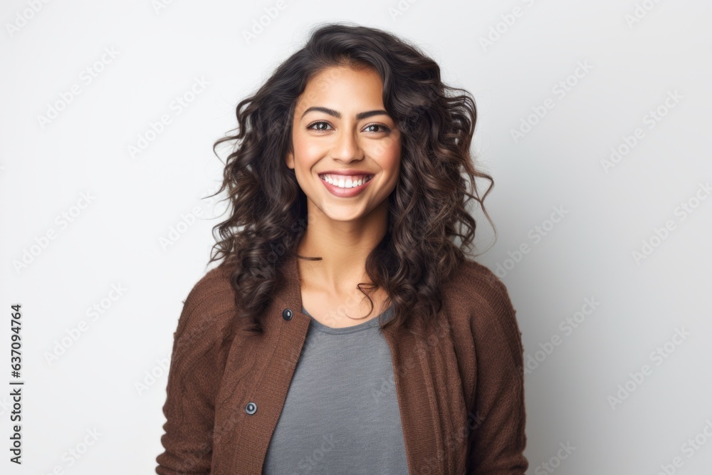 Obraz premium Group portrait of an Indian woman in her 30s against a white background