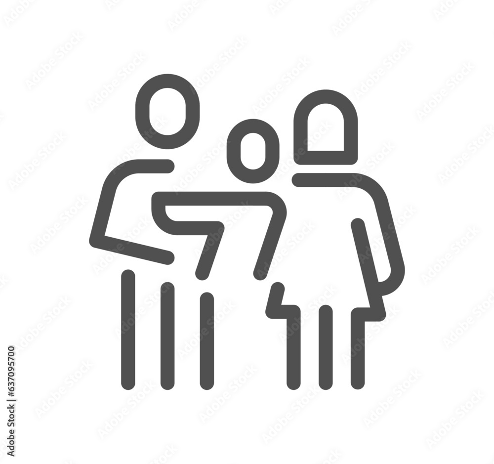 Family related icon outline and linear vector. Family related icon outline and linear vector.