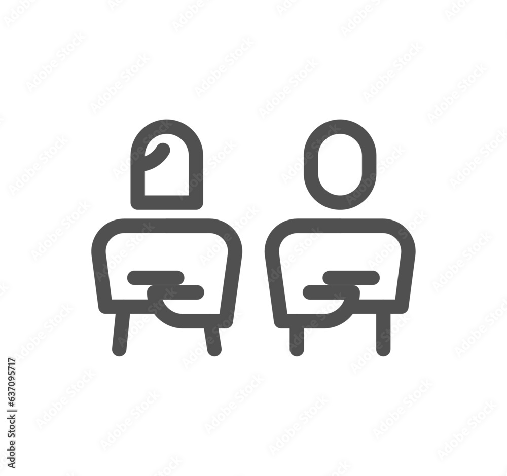Family related icon outline and linear vector. Family related icon outline and linear vector.