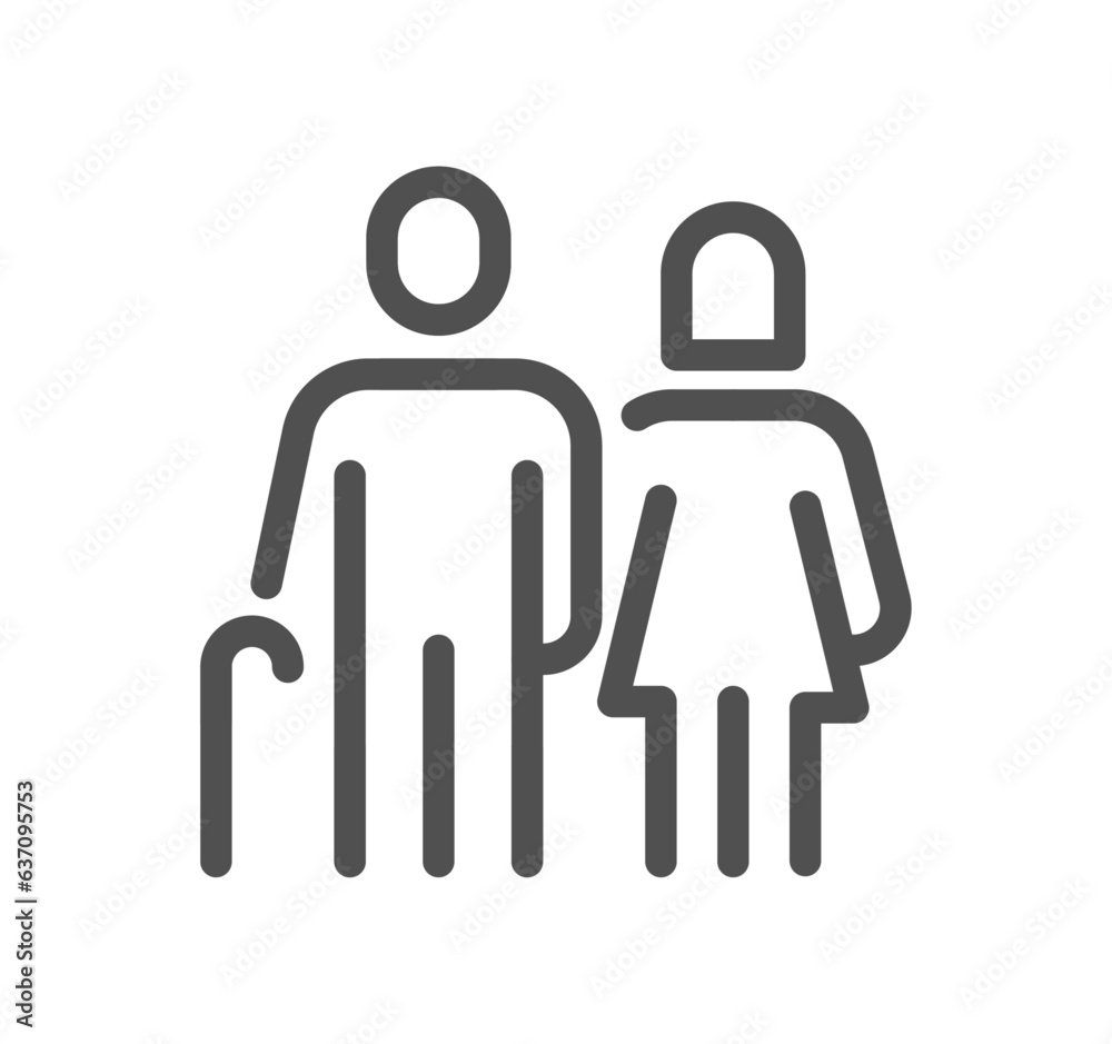 Family related icon outline and linear vector. Family related icon outline and linear vector.