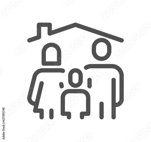 Family related icon outline and linear vector.