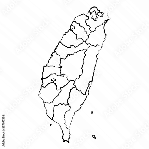 Hand Drawn Taiwan Map Illustration