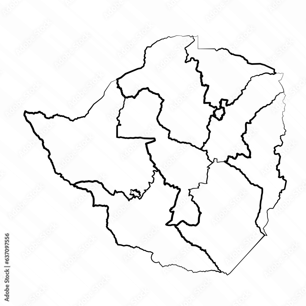 Obraz premium Hand Drawn Zimbabwe Map Illustration