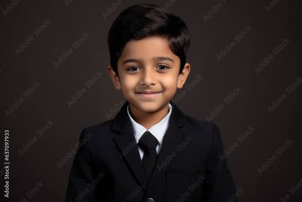 Medium shot portrait of an Indian child male in a minimalist background Medium shot portrait of an Indian child male in a minimalist background
