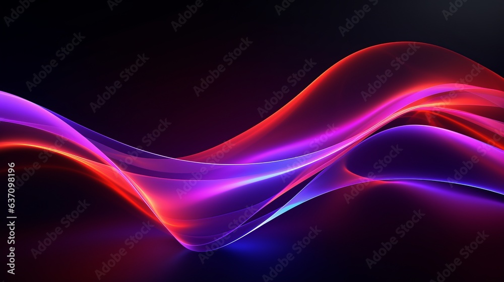 Photo of a vibrant purple and red wave on a captivating black background
